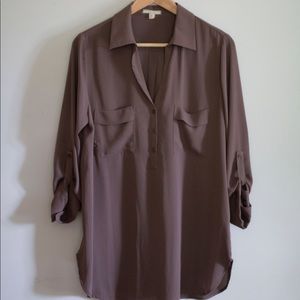 Mushroom/taupe collared tunic